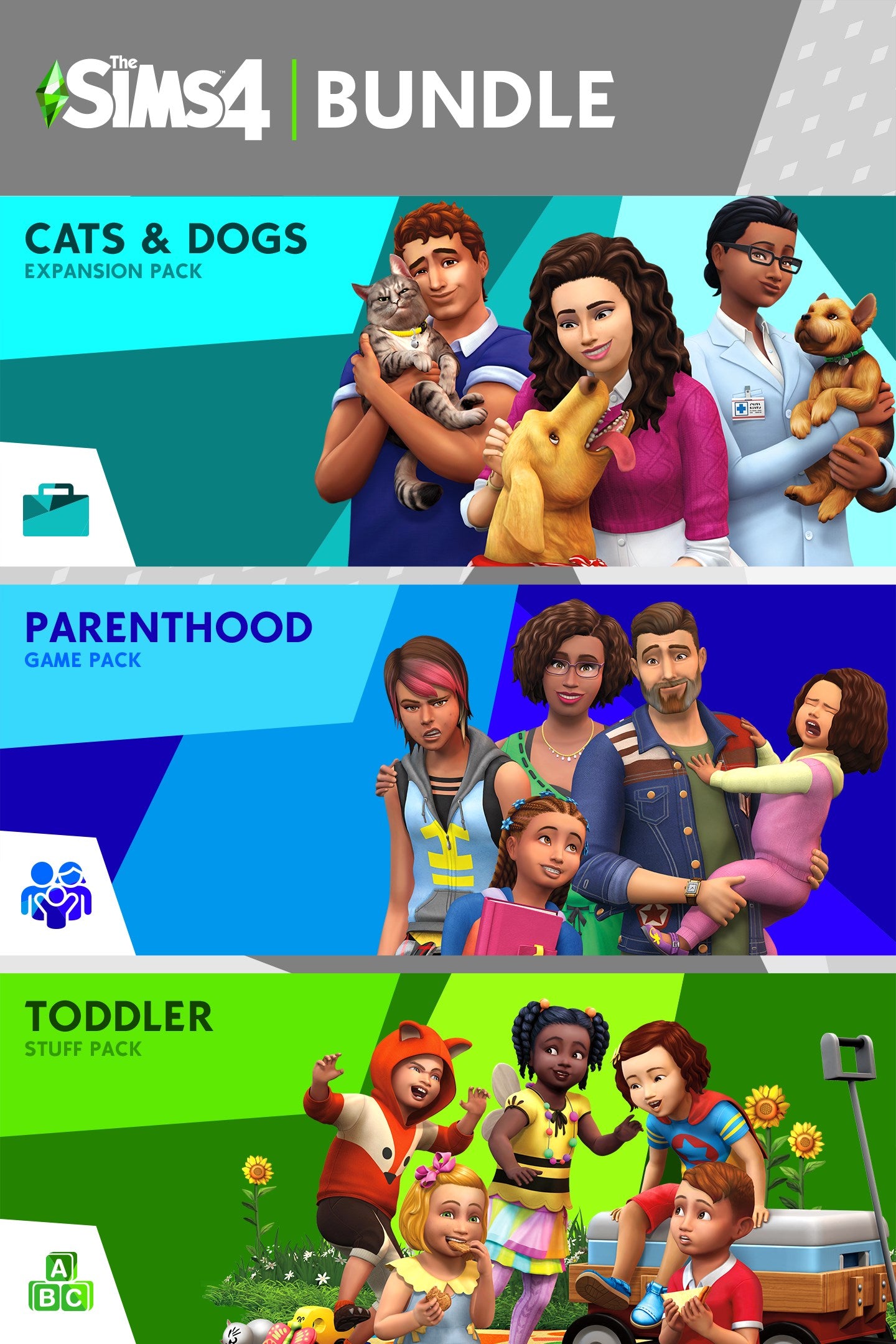The Sims 4 Bundle - Cats & Dogs DLC + Parenthood DLC + Toddler Stuff DLC XBOX One CD Key